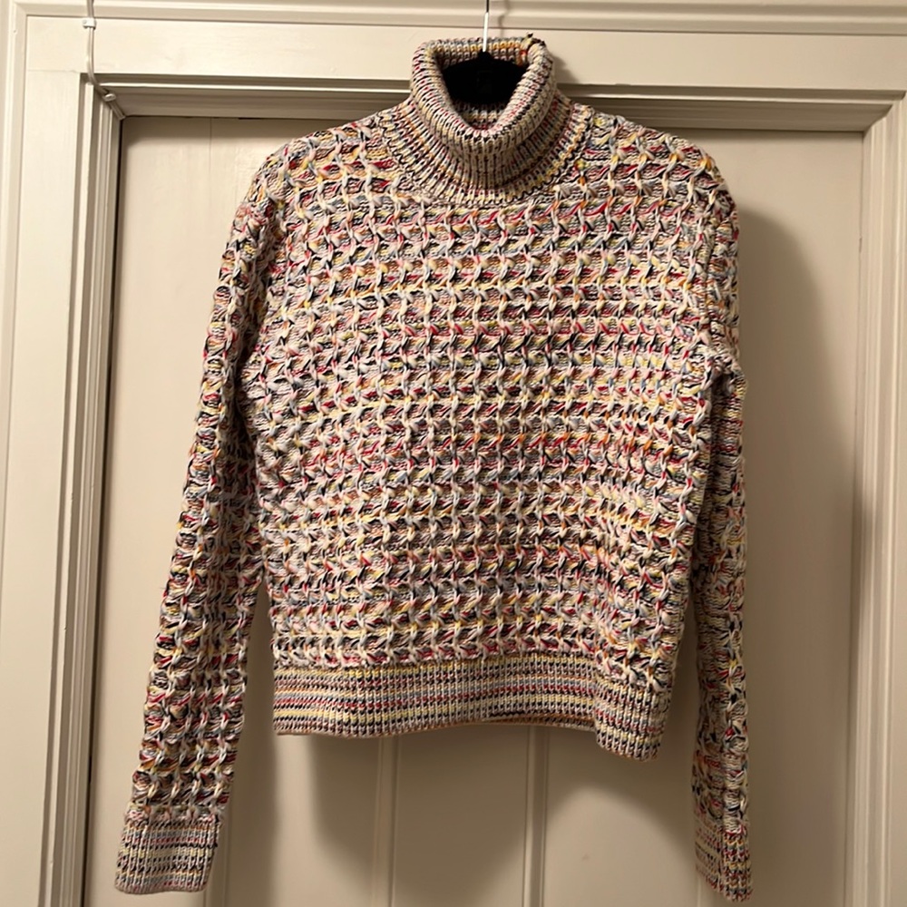 J&M Davidson (London-based designer) multicolor turtleneck sweater